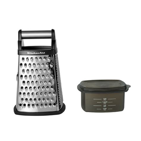 kitchenaid gourmet stainless steel box grater|stainless 4 sided grater each.